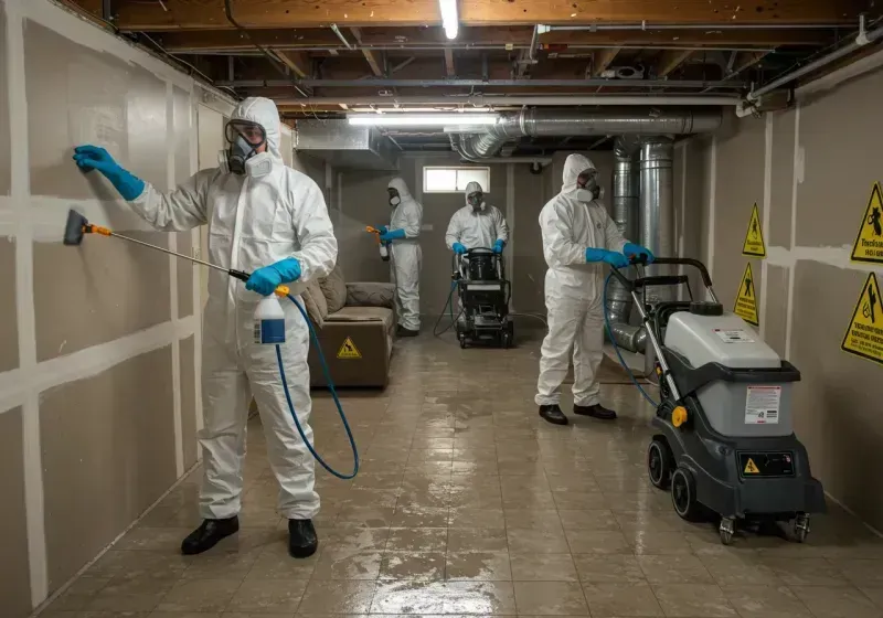 Basement Moisture Removal and Structural Drying process in Perry Heights, OH